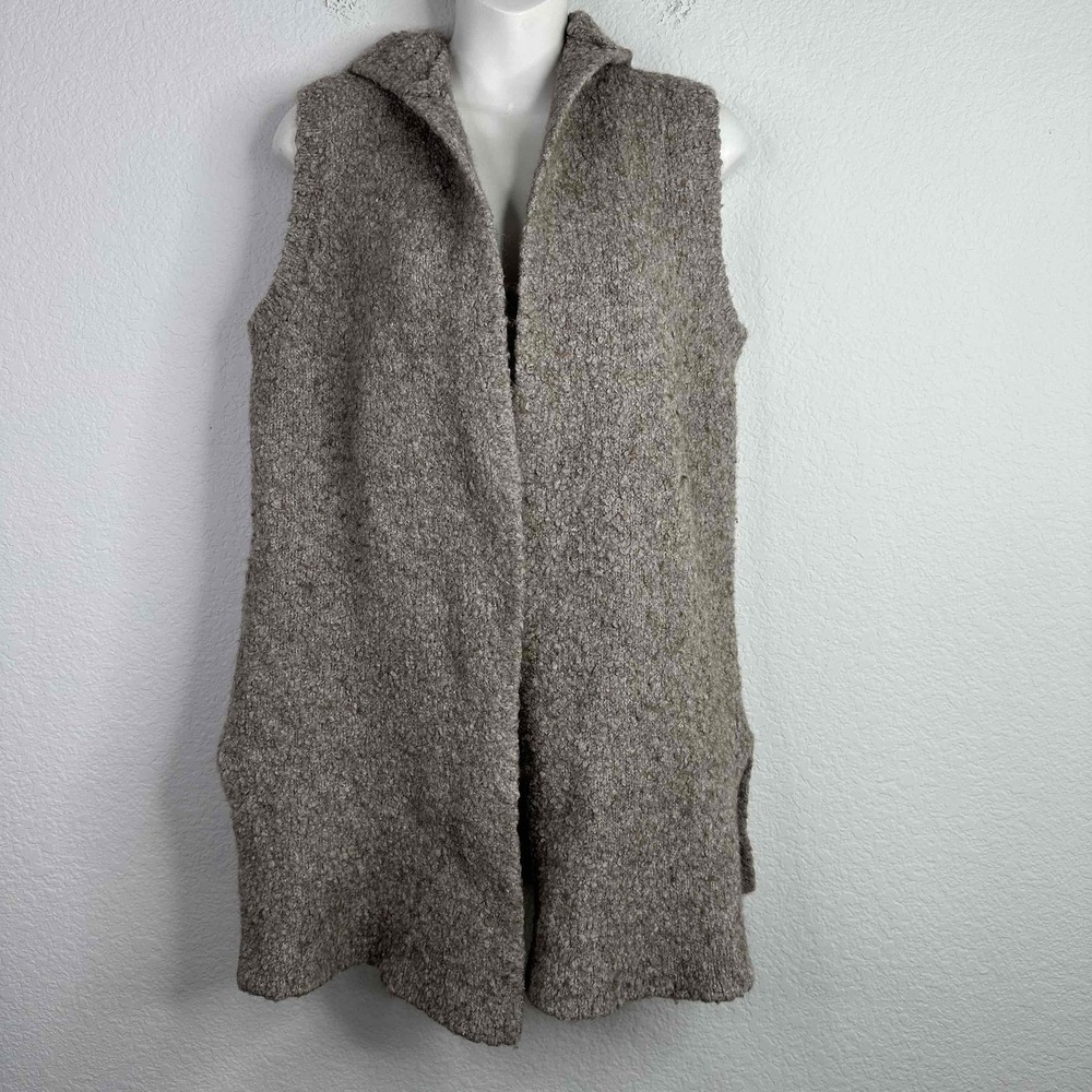 Aerie Vest Cardigan S Brown Wool Blend Teddy Lagonlook Boho Minimalist Neutral‎
